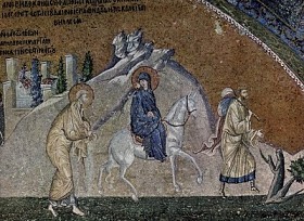 Journey to Bethlehem, 11th c. Mosaic, Constantinople