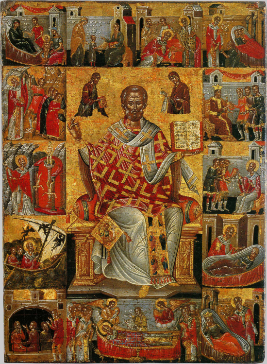 Icon with scenes from St Nicholas' Life